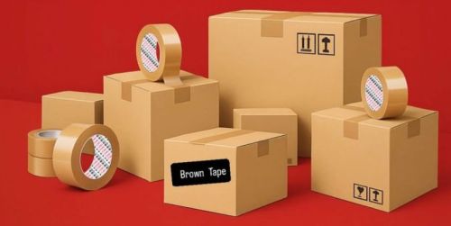 Brown BOPP Tape, Adhesive Type : High Quality adhesive
