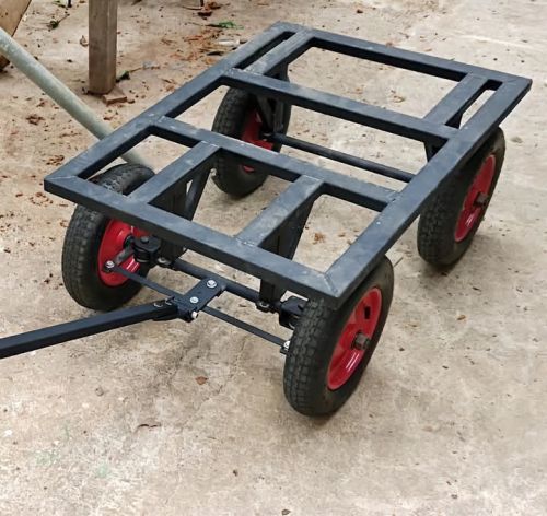 Coated Iron Cargo Trolley, Color : black, red