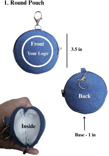 Plain Denim Bag Charm Pouch, Color : Blue, Specialities : Stylish