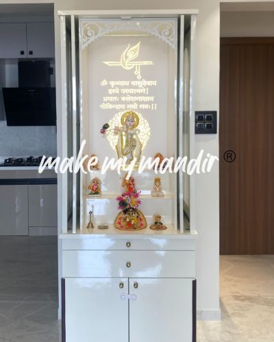 Plain Polished Customized Cabinet Mandir With Door Antique, Common