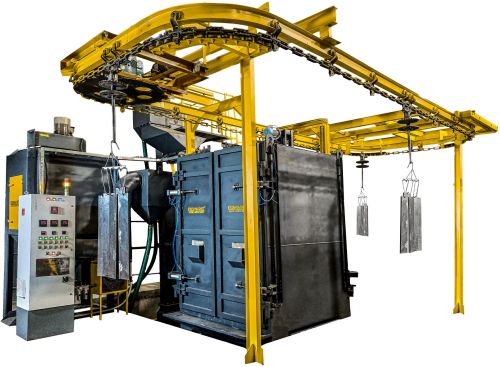 Fully Automatic Electric Airless Shot Blasting Machine, Color : Grey