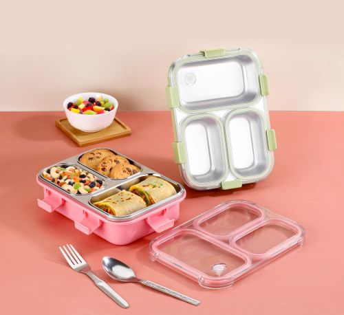 Stainless Steel Insulated Lunch Box, Color : Multicolor