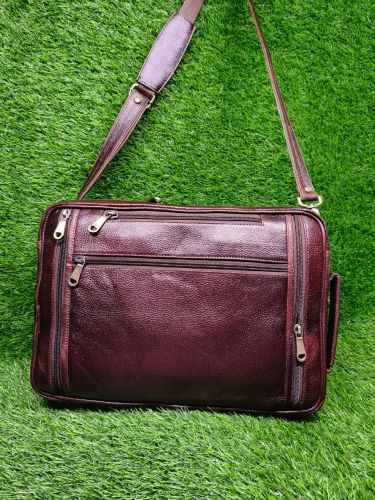 Plain Genuine Leather Laptop Bag