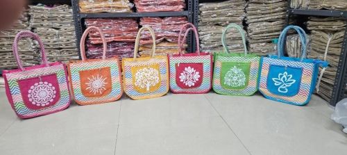 Printed Jute Bags, Color : Multicolor