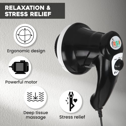 Hand Massager, Color : Black for Body Fitness, Stress Reduction