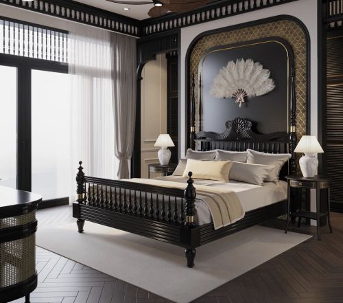 Polished Georgia Poster Bed, Color : Light Brown