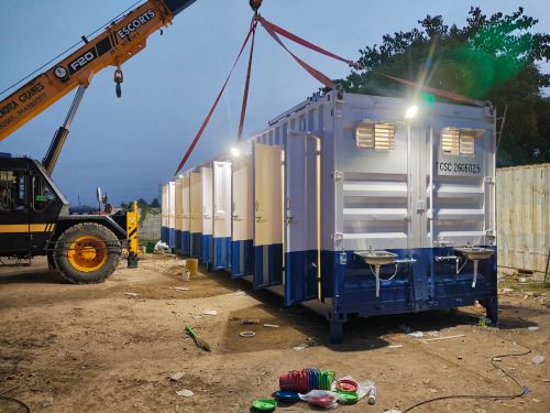 Polished Mild Steel Shipping Containers, Color : Blue for Industrial