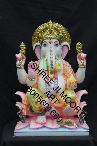 Natural Marble Ganesh, Color : Black, White, Stone Form : Solid