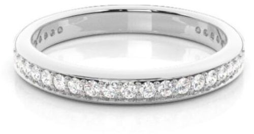 1.50Ct Round Cut Lab Diamond Half Eternity Wedding Band 14K White Gold