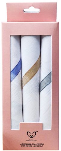 Premium Pure Cotton Mens Handkerchief Gift Set(Pack OF 3)
