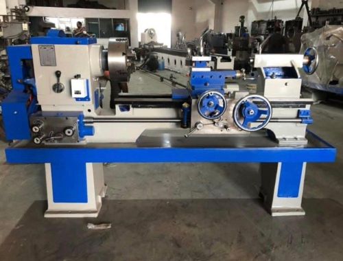 Steel Heavy Duty Lathe Machine, Color : Blue White