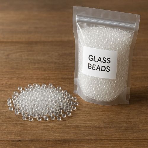 Glass Beads, Color : White, Brand Name : Om