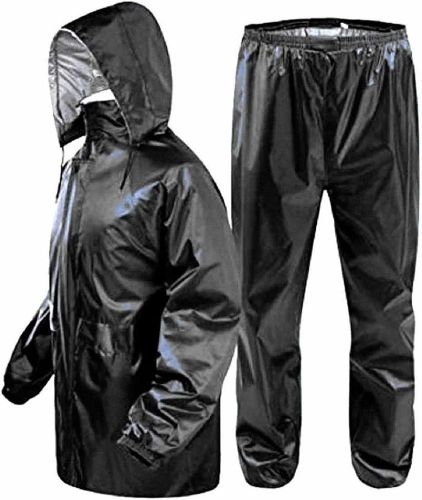 Polyester Plain Mens Black Rain Coat Small, Medium, Large, XL