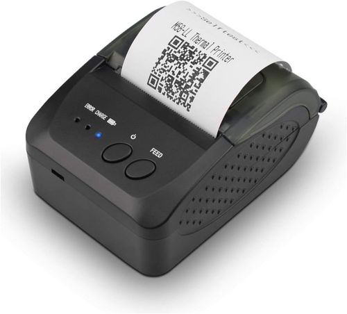 Plastic Bluetooth Mobile Printer, Color : Black