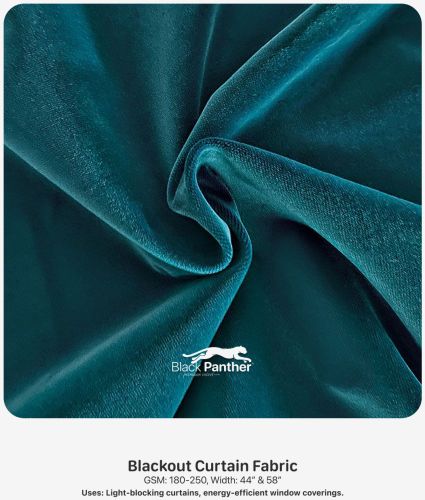 Blackout Curtain Fabric 180-250 GSM 44 & 58 Inch Light Blocking Energy Efficient Drapes