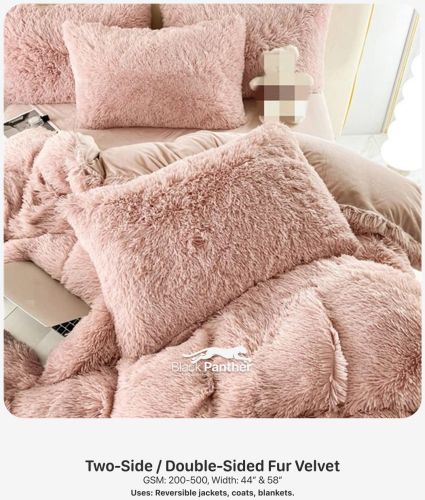 Black Panther Double-Sided Fur Velvet Fabric, Color : All