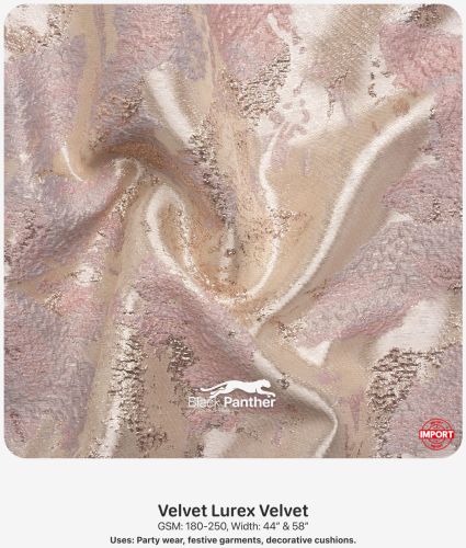 Imported Velvet Lurex Fabric 180-250 GSM 44 & 58 Width Party Wear & Decorative Cushions