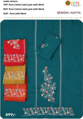Navya Zam Cotton Suit Material, Color : Red, Purity : 99% Purity