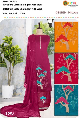 Nilam Zam Unstitched Pure Cotton Suit For Dress