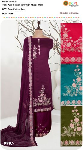 Party Wear Cotton Nirwana Ladies Suit, Color : Red