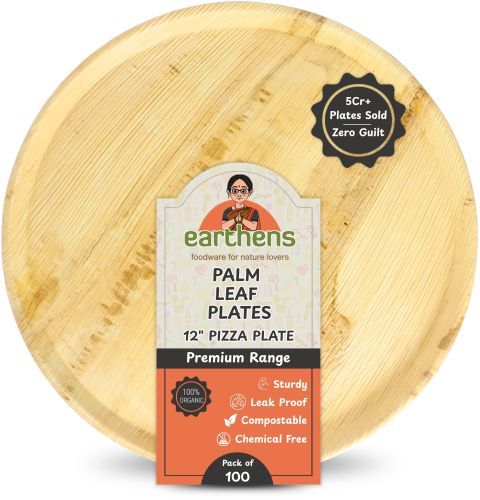 Earthens Plain Biodegradable 12 Inch Round Areca Plate 12inch