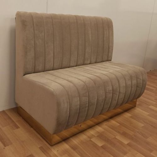 High-density Foam Velvet Channel Tufted Booth Sofa