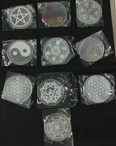 Polished Selenite Coaster 3X3