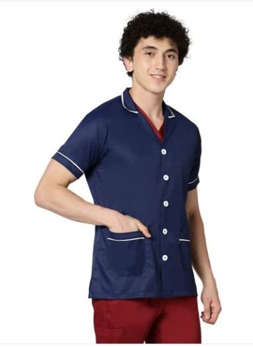 Premium Poly-Cotton Fabric Unisex Assistant Apron Navy Blue