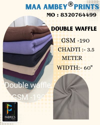 Printed Double Waffle Polyester Fabric, Brand Name : Material