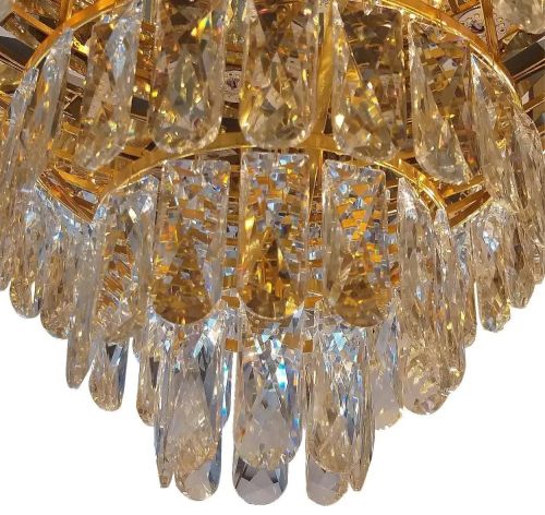 Ankur Gold Crown Luxury Crystal Chandelier IN LED