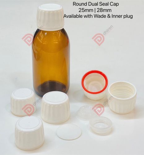 Dhiren Plastic 28Mm Round Dual Seal Cap, Color : Multi Color