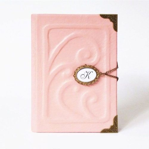 Custom Leather Journal Pink Diary Notebook Personalized