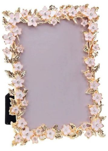 Gold Leaf and Ivory Flower Photo Frame