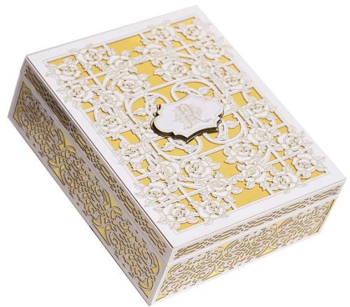 Elegant Ivory Laser-Cut Wedding Invitation Box Timeless, Classic
