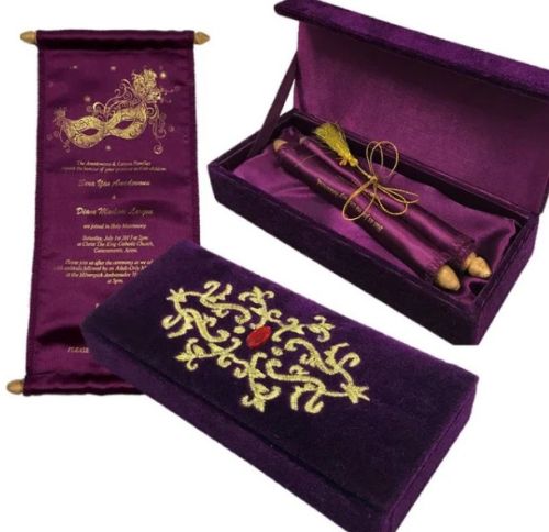 Royal Velvet Scroll Invitation Card Standard