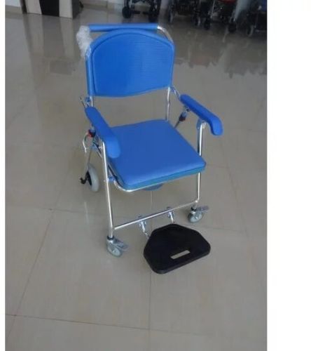 Aluminium Shower Commode Chair, Color : Silver