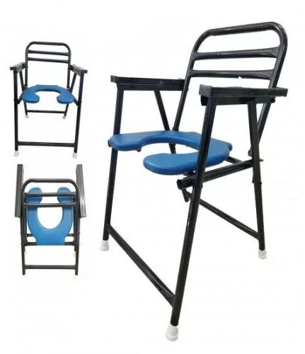 Portable Commode Chair, Color : Black, Weight : Light Weight