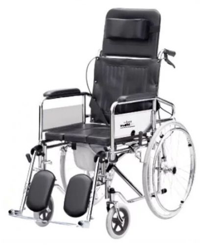 Reclining Wheelchair with Commode for Mobility Aid