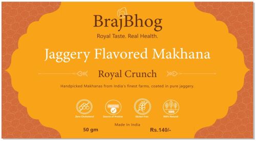 Jaggery Makhana, Brand Name : Brajwasi's, Packaging Size : 500g