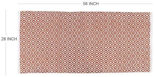 Printed Weaved Cotton Carpets Rug Contemporary