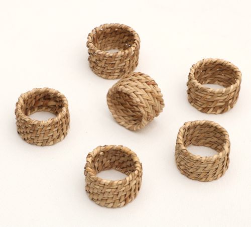 Natural Wood Sea Grass Napkin Rings, Color : Creamy Common 1iinch