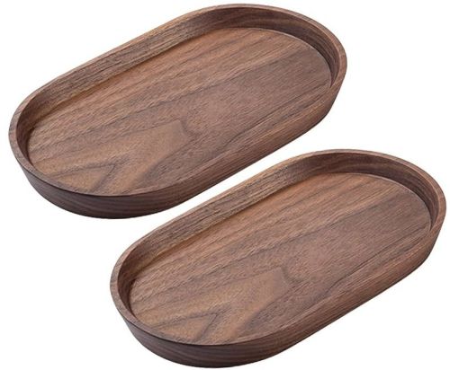 Ovel Wooden Serving Tray, Color : Brown 29 Cm X 13 Cm