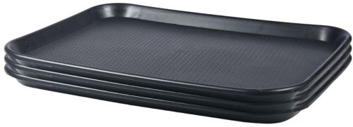 Rectangular Black ABS Plastic Serving Tray, Weight : 270g