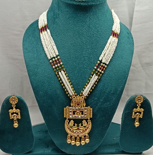Indian Multi-Strand Beaded Necklace Set, Brand Name : NIPSTec