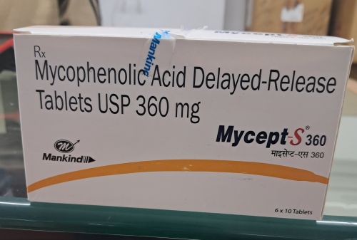 Mycepts 360mg Mycophenolic Acid Tablet, Packaging Type : Box