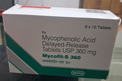 Mycofit S 360mg Mycophenolic Acid Tablet, Packaging Type : Box