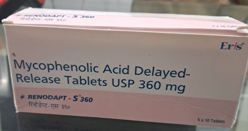 Renodapt S 360mg Mycophenolic Acid Tablet, Packaging Type : Box