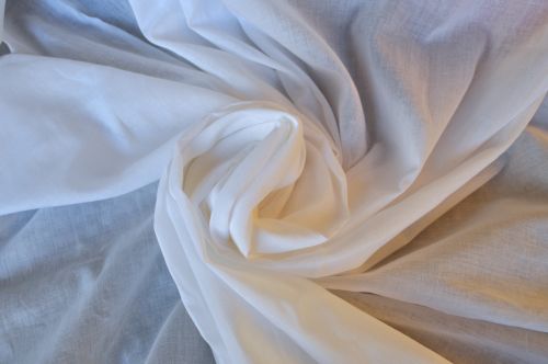 Plain White Mulmul Cotton Fabric, Length : 20-40 Mtrs