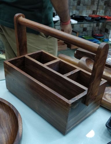 Mango Wooden Table Caddy, Width : 6 Inch
