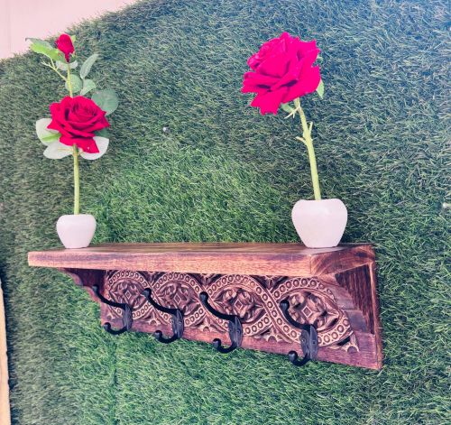 Mango Wooden Wall Shelf Modern, Width : 5.25 Inch for Home